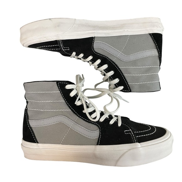 Vans Sk8-Hi Shoes Sneakers Gray Black Suede Mens Size 8 Womens Size 9.5 Unisex - Picture 12 of 13